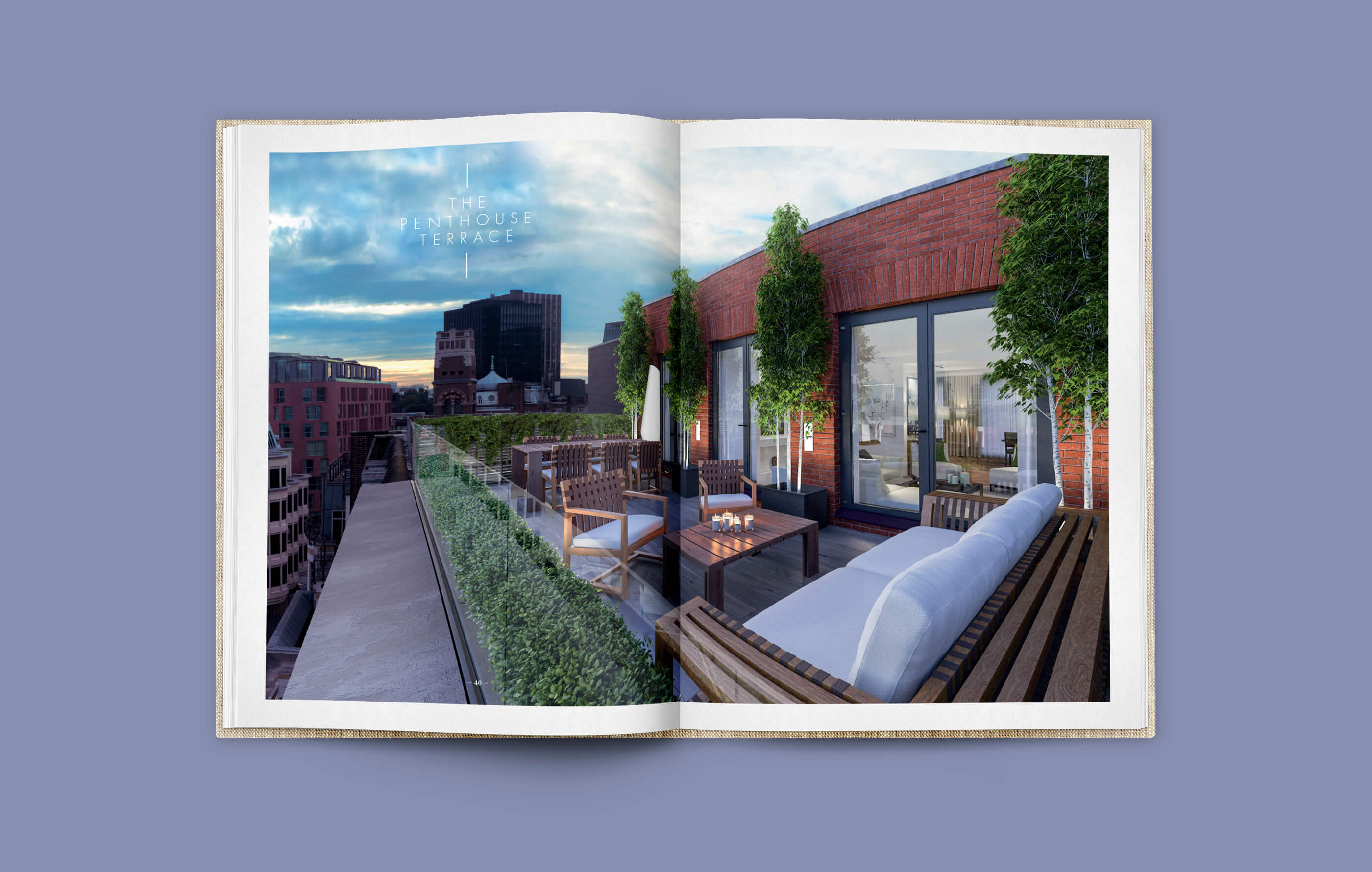 The penthouse terrace at 24 Buckingham Gate, with views across the city of London and St James's Park