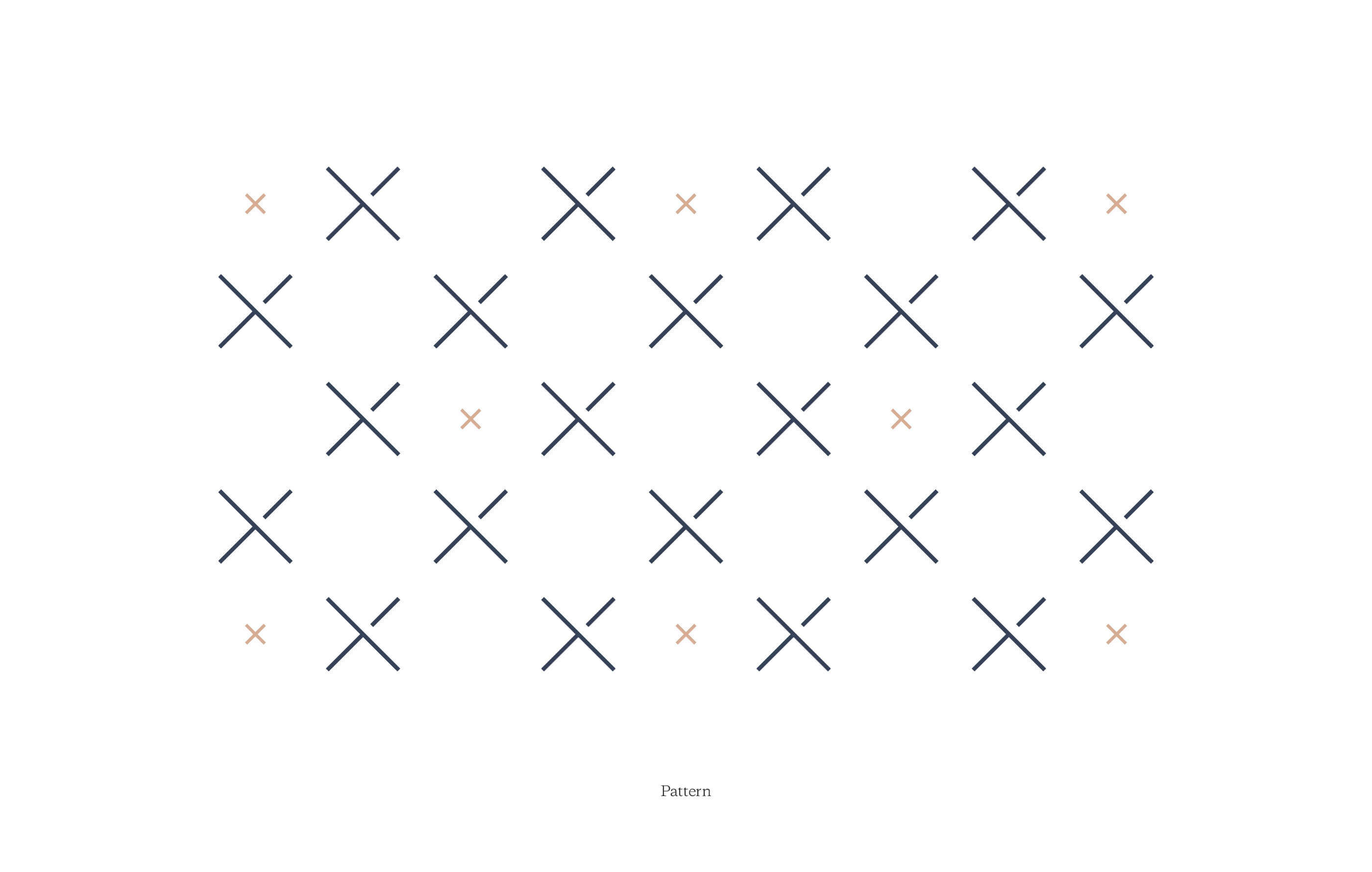 Crosshatch pattern made up of the blue X Events logomark and pink crosses